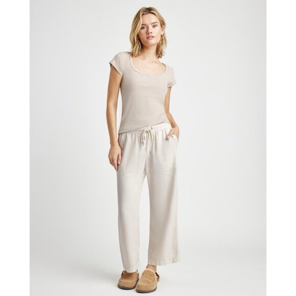 Splendid Selena Stripe Short Sleeve Tee Medium Ribbed Basic Capsule Minimalist - Picture 5 of 10